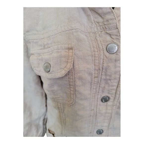 J Jill Linen Light Weight Tan Jacket Size Medium - Picture 6 of 8